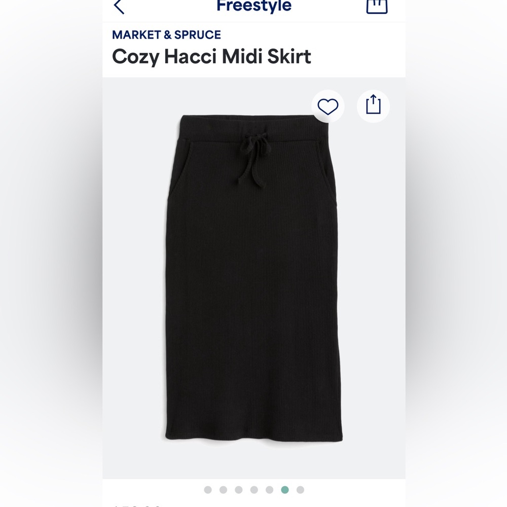 Midi black knit skirt! Cute with side slit!